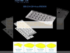 첨단 PC 3030 LED 광학 92% 빛 전송 반 반사 광각 도시 거리 및 주차장 조명