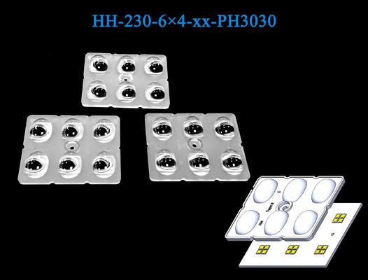 Square Lens 6×4 pcs Chips Optical PC/PMMA Material Convenient Installation Area Lighting Lens