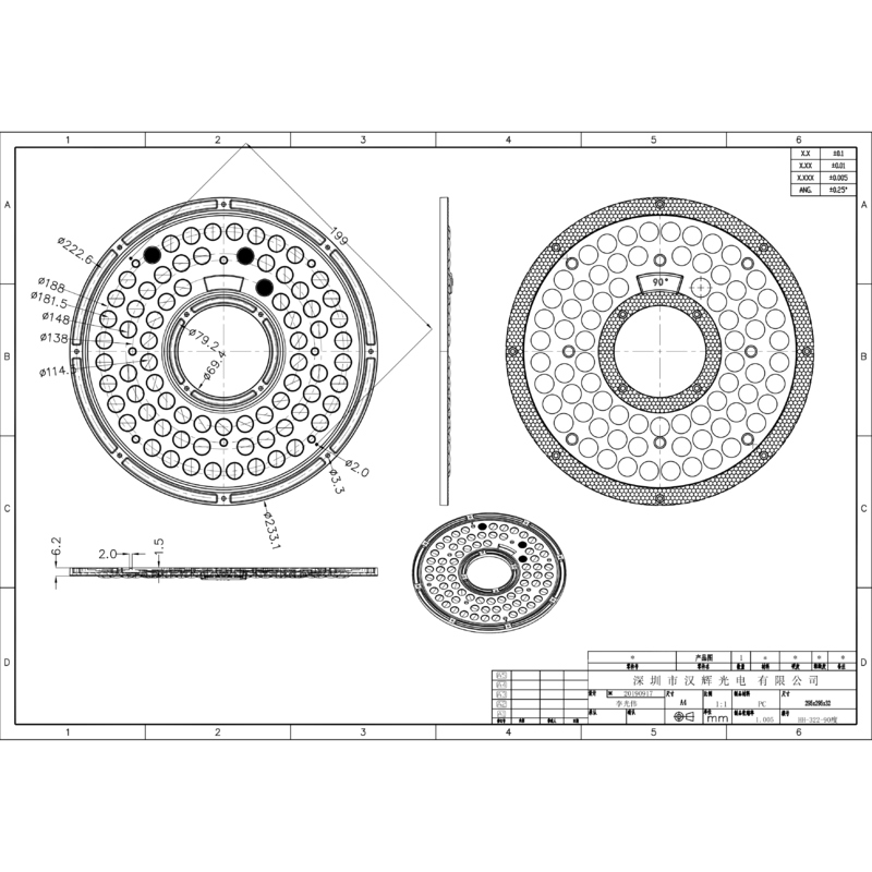 ODM&OEM 300pcs 3030LEDs 60°/90°/120° Optional Environment Friendly UFO High Bay Lighting Lens